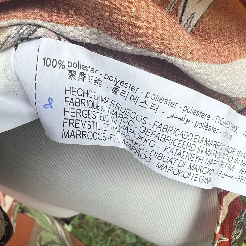 🌸ZARA BLACK LEAF AND PARROT PRINT COLLARED DRESS Size Small (AA4) - Picture 8 of 8